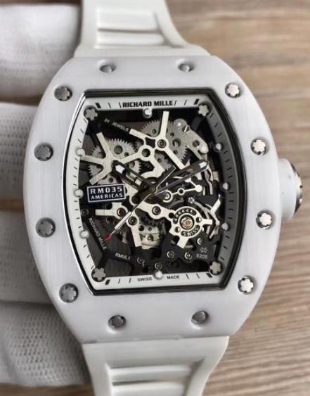 REVIEW Replica Richard Mille RM 035 Rafael Nadal White Watch - Click Image to Close